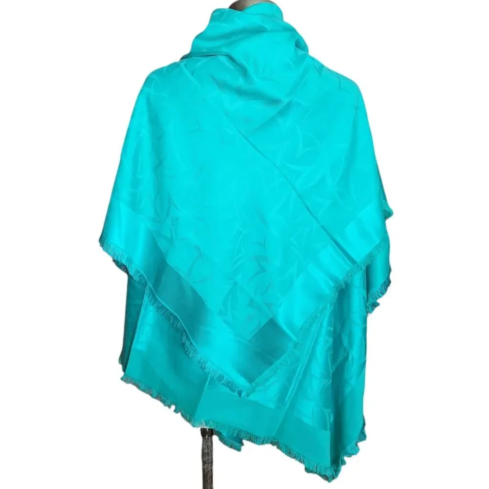 Vital Voices Turquoise Silk Wool Scarf